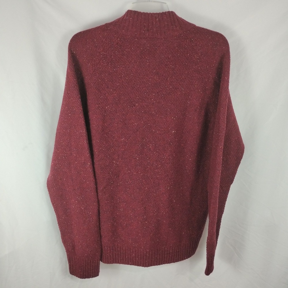 UNTUCKit Gordonne Lambswool Sweater Men's Medium M Henley Maroon Regular Donegal - Picture 9 of 13